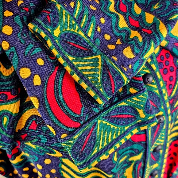 GOLDWORM Rare Vintage 70's Modern Art Italian Wool Dress - Picture 8 of 14